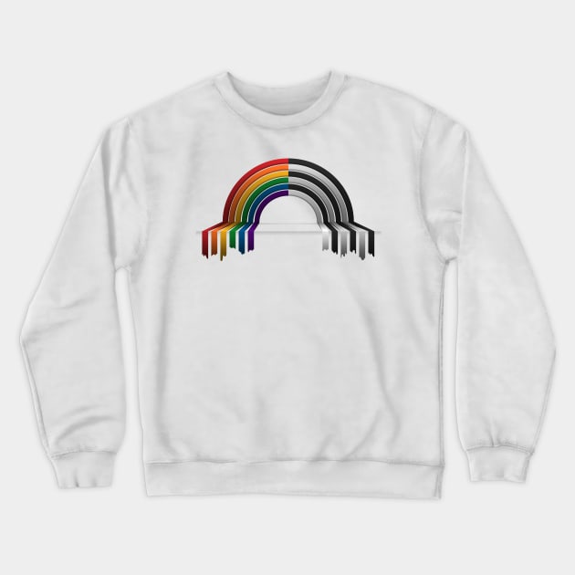 LGBT Ally Pride Flag 3D Drip Rainbow Design Crewneck Sweatshirt by LiveLoudGraphics